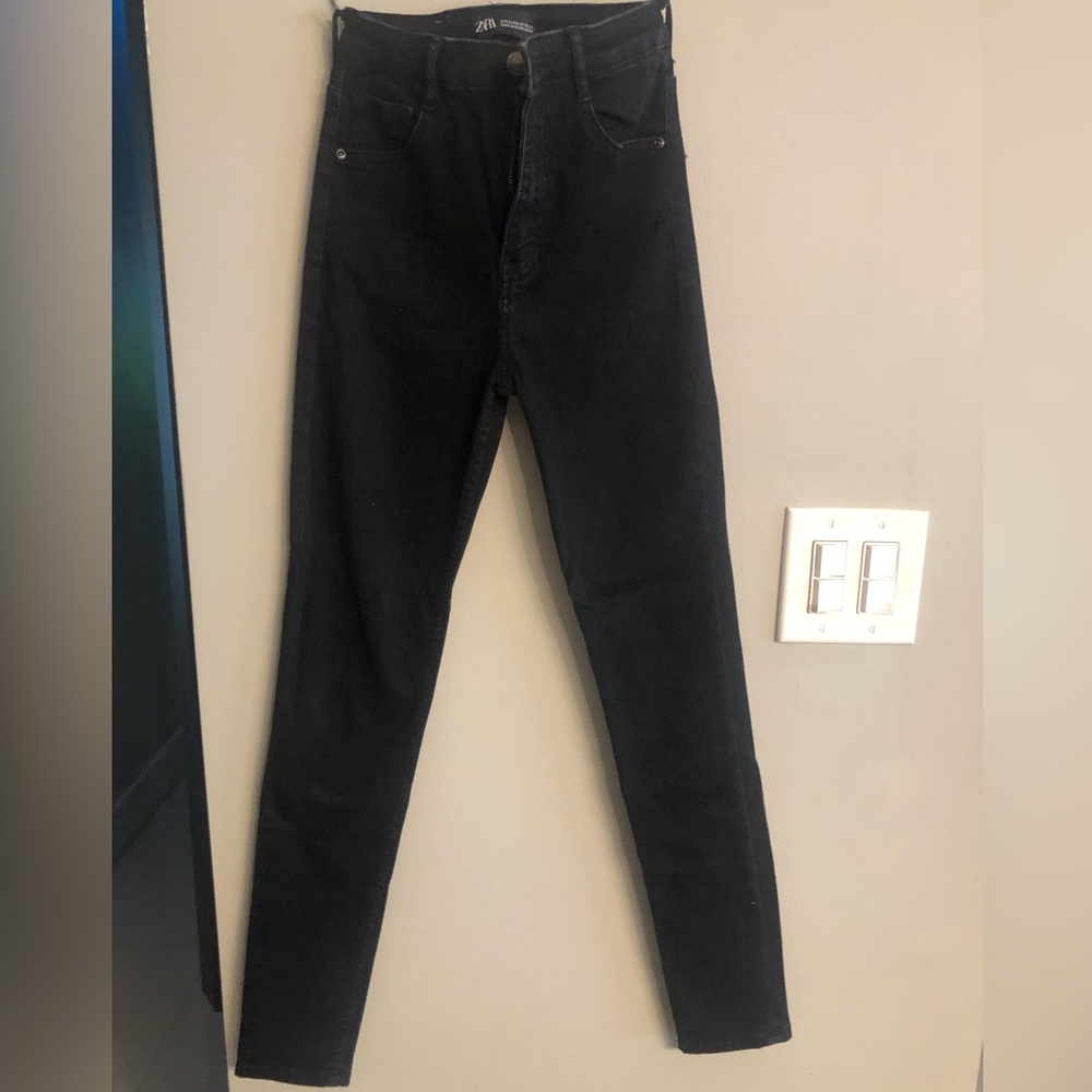 Zara Black High-Rise Skinny Jeans